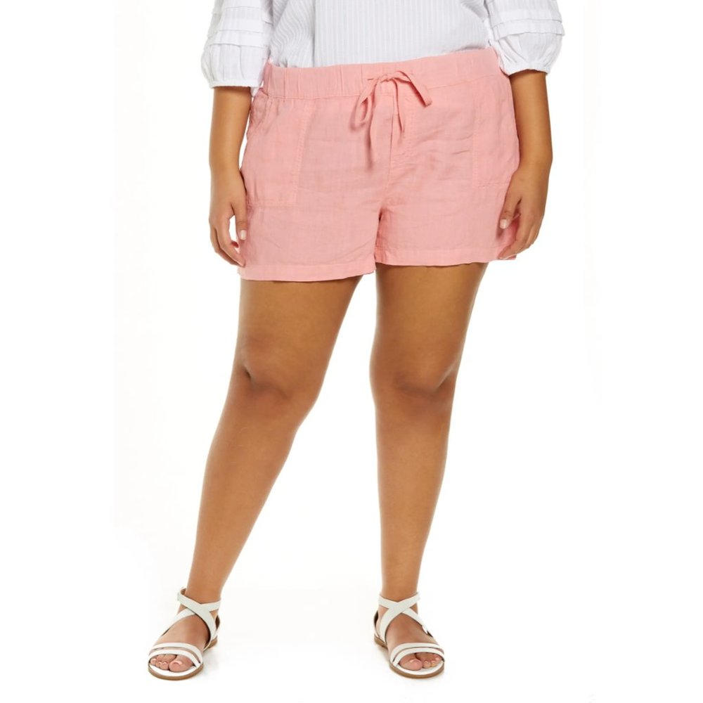 NWT Calson Pink Flamingo Linen Shorts - 4X